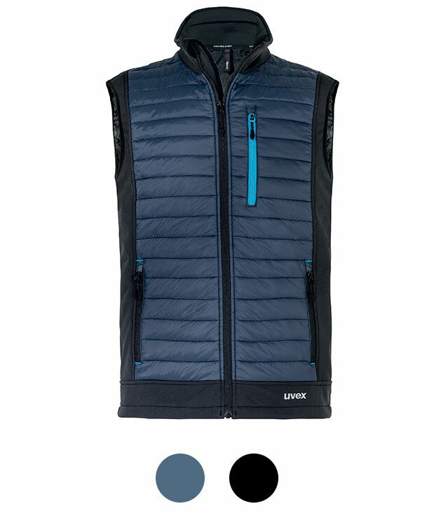Men's work softshell hybrid vest in blue