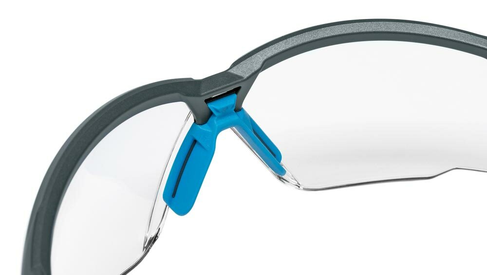 sporty safety glasses with soft and flexible nose pad