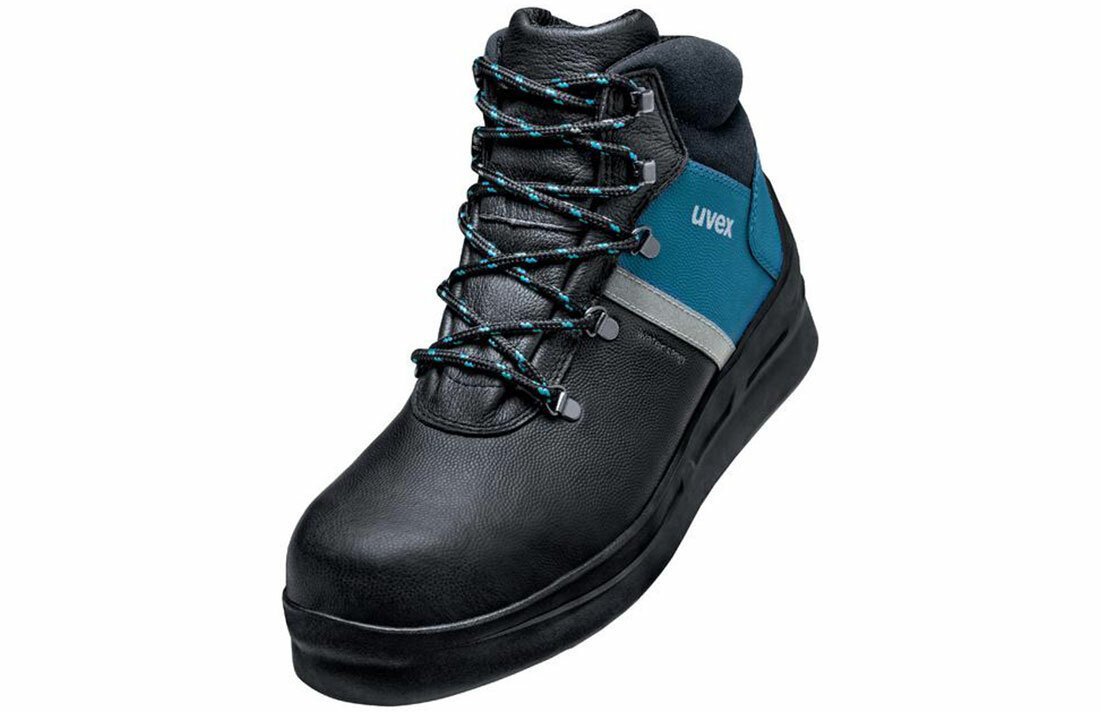 Safety shoe S3 for asphalting work and road construction in black-blue